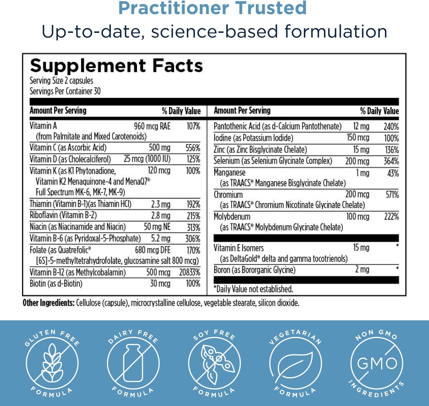 Designs for Health Methylated Multivitamin – Twice-Daily Formula with Methylated B12 and Folate, Without Iron (60 Capsules) - görsel 5