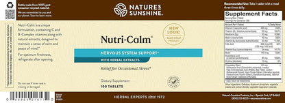 Nature's Sunshine Nutri-Calm - Herbal Food Supplement for Stress Relief, 100 Capsules
