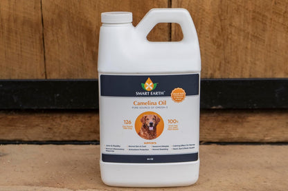 Smart Earth Camelina Oil for Dogs – Omega 3, 6, 9 Supplement for Healthy Skin, Shiny Coat & Flexible Joints (1.89 L with Pump)