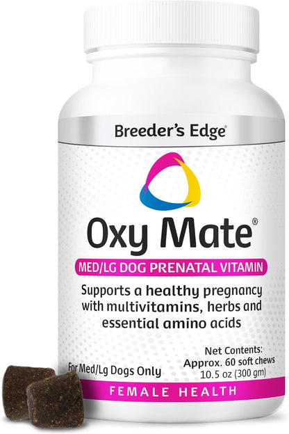 Breeder's Edge Oxy Mate Prenatal Supplements for Dogs & Cats, 60 Soft Chews