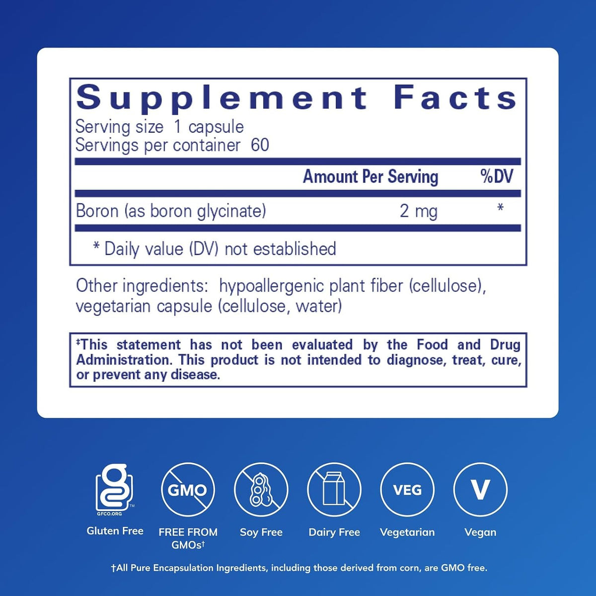 Pure Encapsulations Boron (Glycinate) | Supplement for Hormone Balance, Bone Strength and Health, Connective Tissue, and Nutrient Metabolism | 60 Capsules - görsel 2
