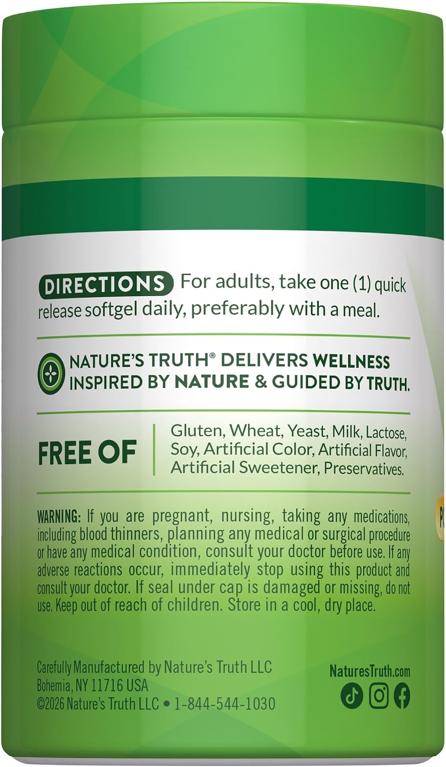 Nature's Truth Vitamin K2 MK7 Complex with D3, 100 mcg, 50 Softgels - görsel 7