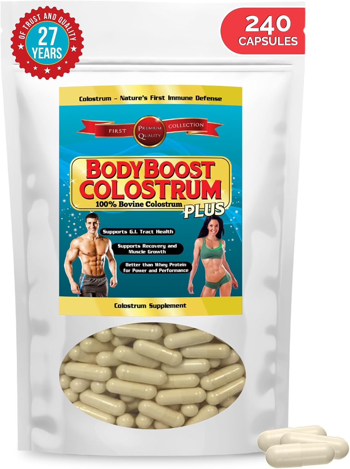 BodyBoost Colostrum Capsules, 100% Bovine Colostrum Powder, Immune Support Supplement with Immunoglobulin & Lactoferrin, Superfood for Gut Health, 150 Capsules - görsel 4