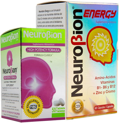 Neurobion Energy + High Potency Food Supplement with B1, B6, B12, Zinc & Amino Acids