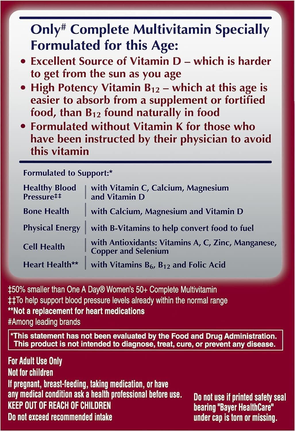 One A Day Proactive 65+ Multivitamin for Men and Women, 150 Tablets (Pack of Two) - görsel 2