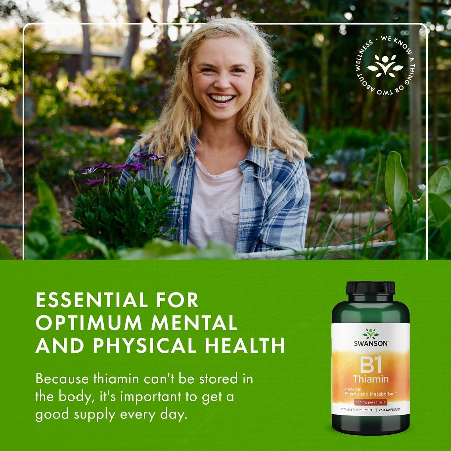 Swanson Vitamin B1 (Thiamine) 100 mg, 250 Capsules - görsel 6