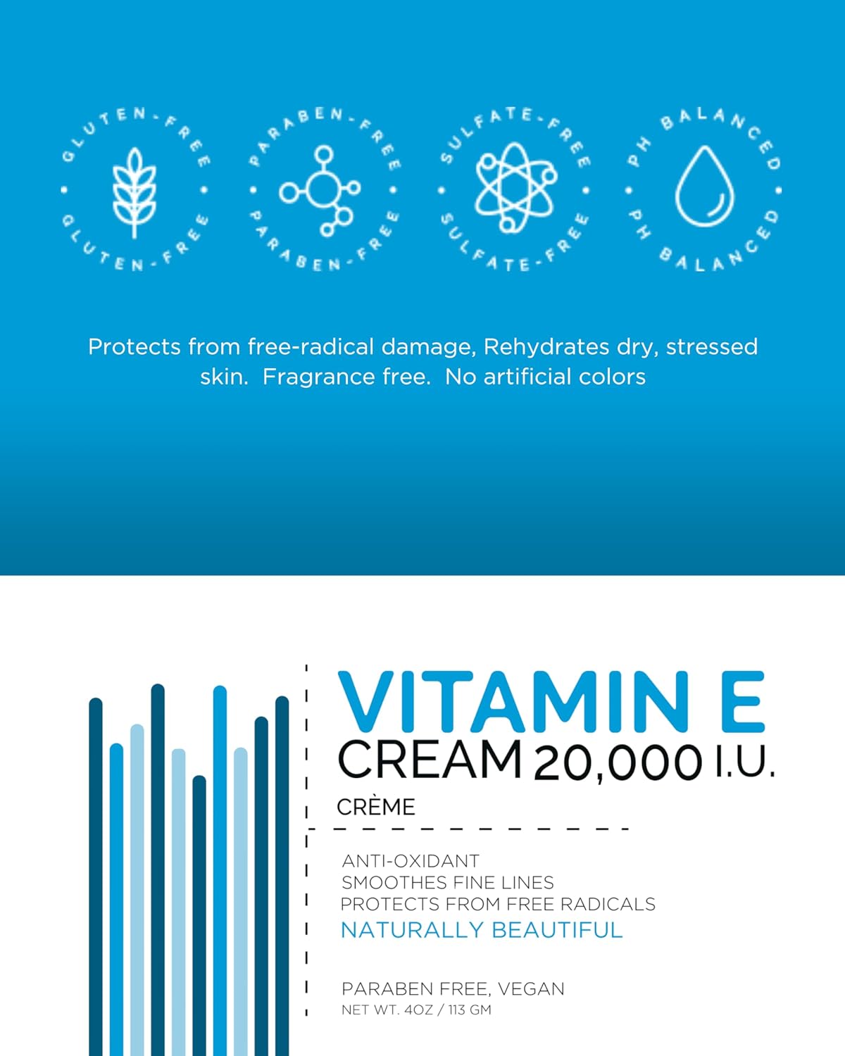 Mill Creek Vitamin E Cream 20,000 IU - 4 oz - görsel 3