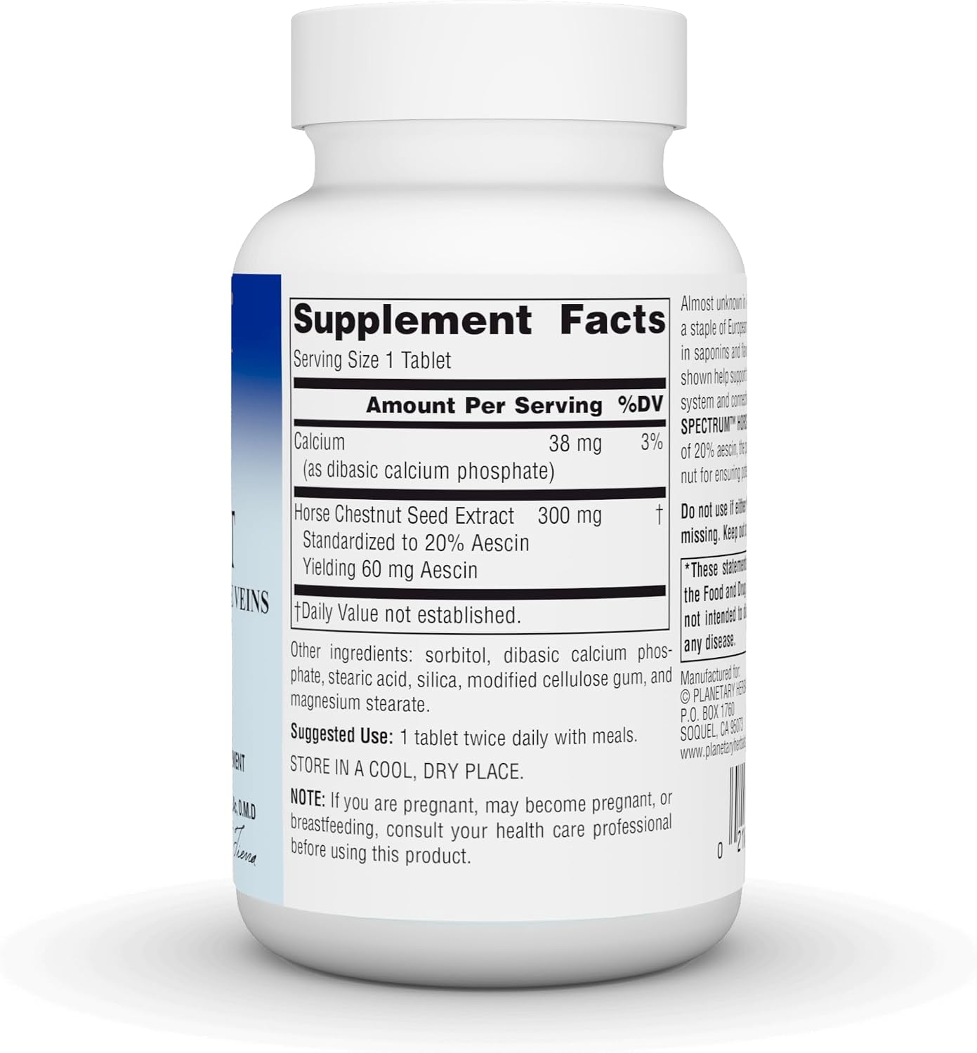 Planetary Herbals Full Spectrum Horse Chestnut, 500 mg – 120 Tablets - görsel 2
