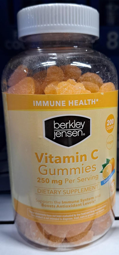 berkley jensen Vitamin C Orange Gummy, Orange Flavour 250 mg 200 ct