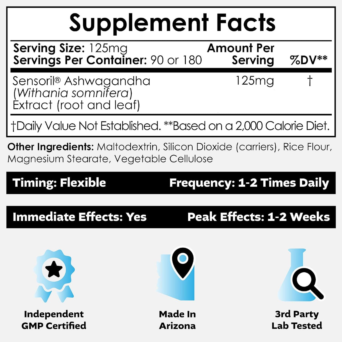 Sensoril Ashwagandha Capsules | 125mg | 90 Count - görsel 2