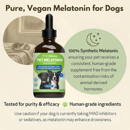 Pet Wellbeing Pet Melatonin for Dogs – Veterinary-Formulated Sleep Support, 118 ml