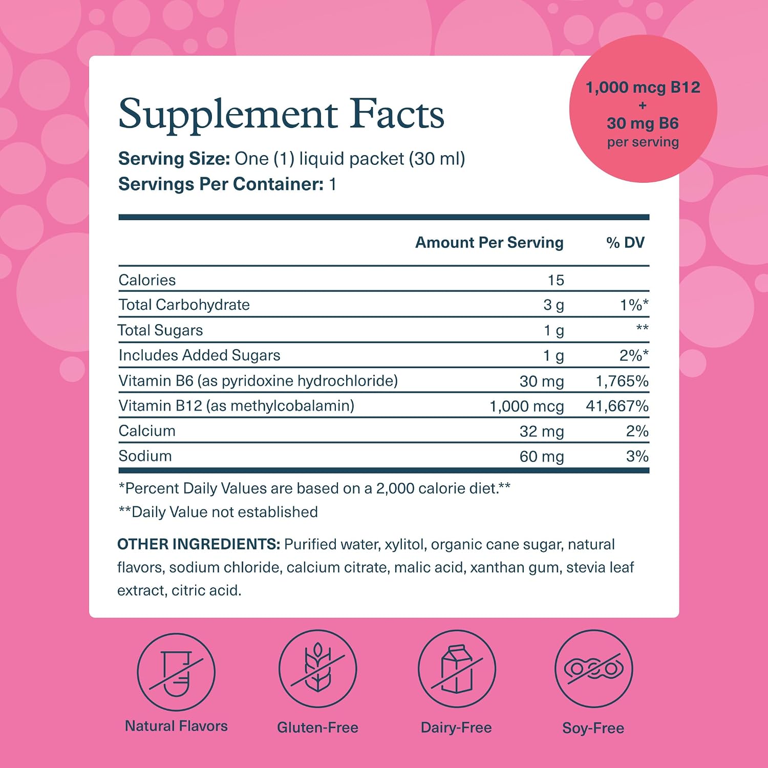 Youtheory Vitamin B12 B6, Daily Energy and Nervous System Support Supplement, Liquid Raspberry Flavour, 12 – 1 oz Single Serving Packets - görsel 2