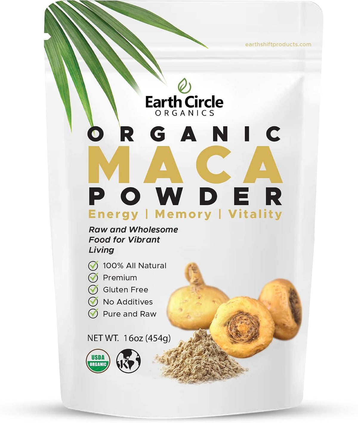 Organic Yellow Maca Root Powder - Natural Superfood, 454g - görsel 1