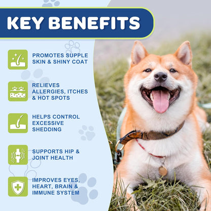 NATURE TARGET Omega-3 Fish Oil for Dogs, 180ct Chicken Flavour Chews