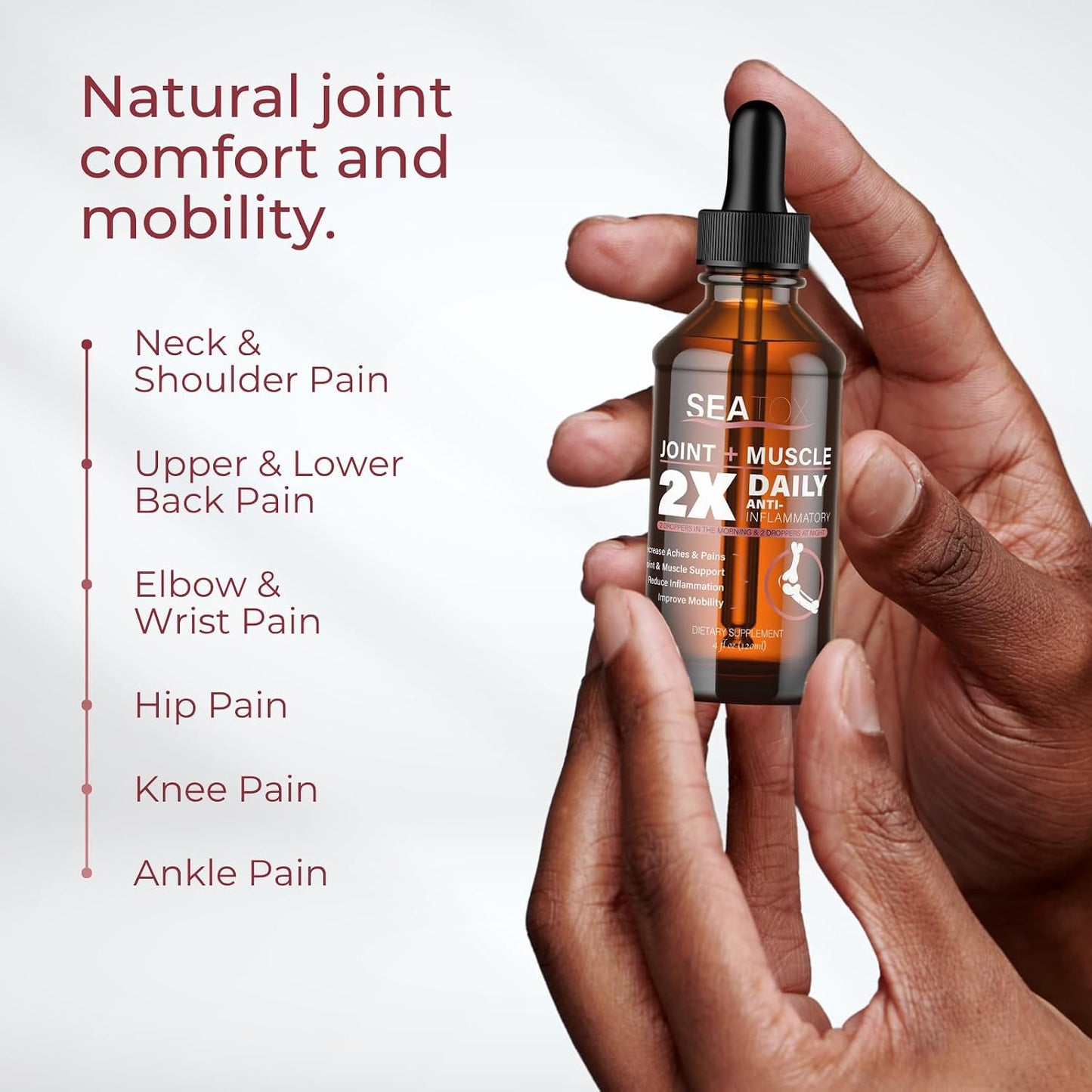 SeaTox Joint + Muscle Liquid Support - Natural Herbal Blend for Joint, Cartilage, Mobility & Heart Health - Fast-Acting Liquid Supplement - 30-Day Supply - görsel 2
