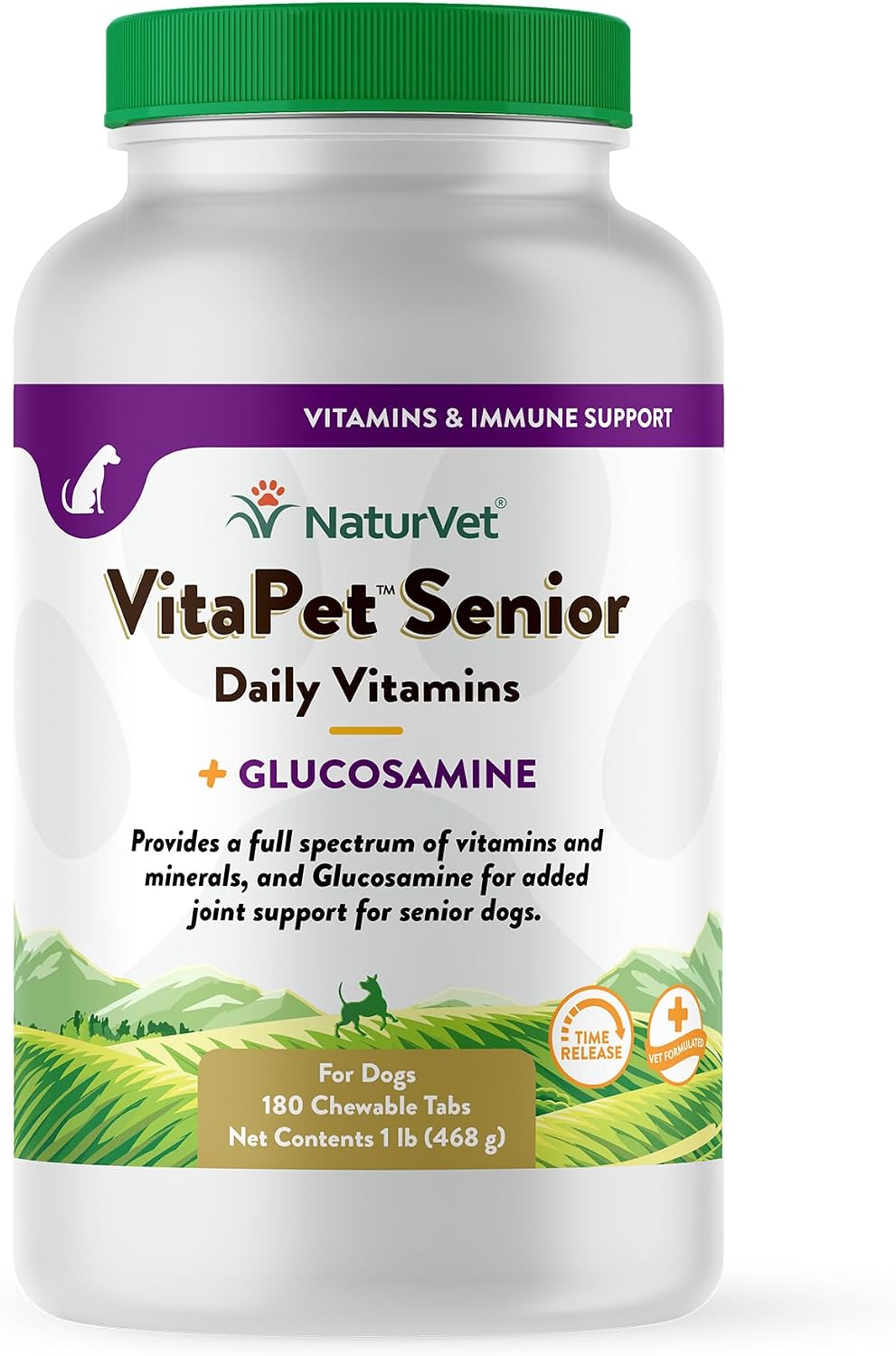 NaturVet VitaPet Senior Daily Vitamins for Senior Dogs – with Glucosamine – 60 Time Release Tablets - görsel 10