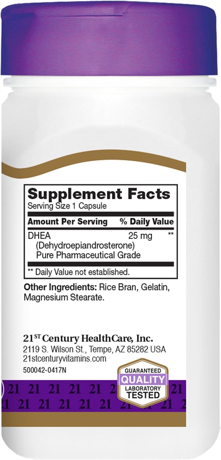 21st Century DHEA 25 mg Capsules, 180 Capsules (Pack of 2) - görsel 4