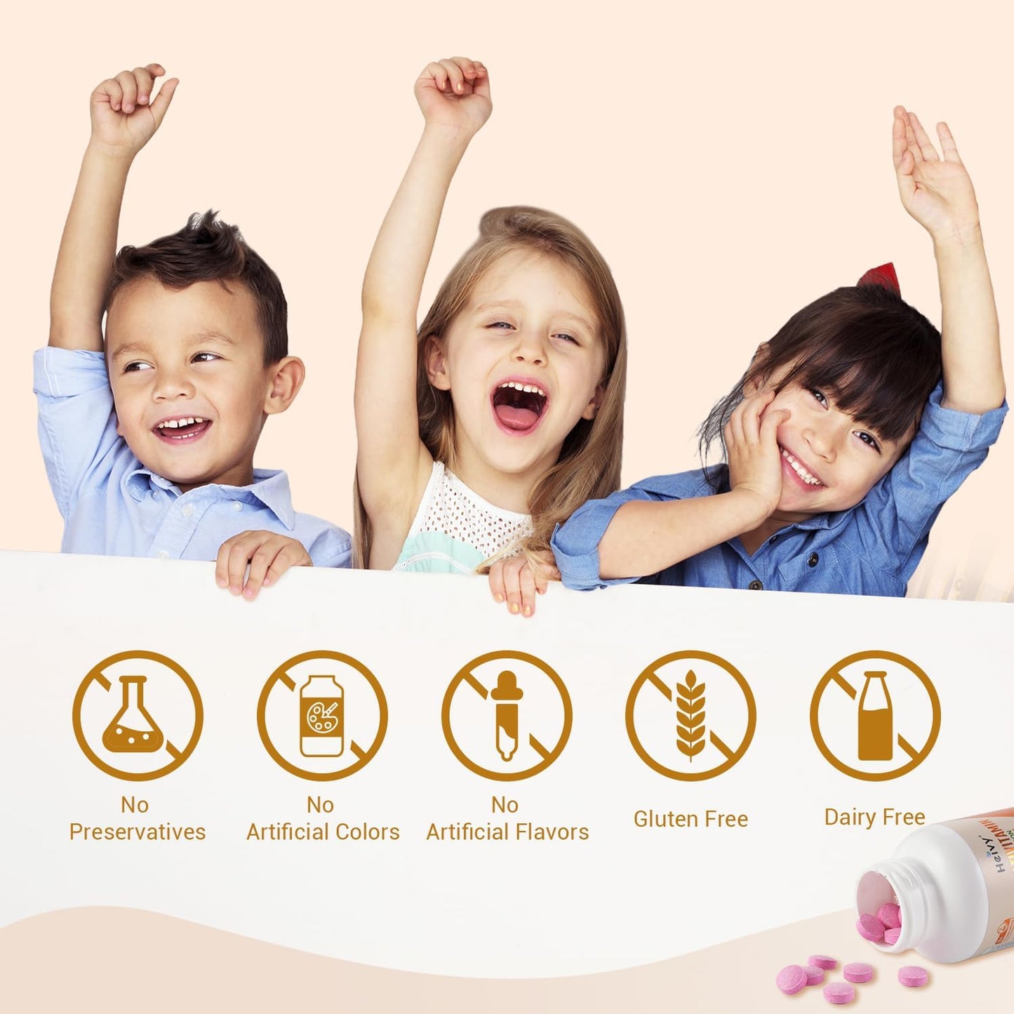 Heivy Children Multivitamin Chewable - 120 Tablets - görsel 8