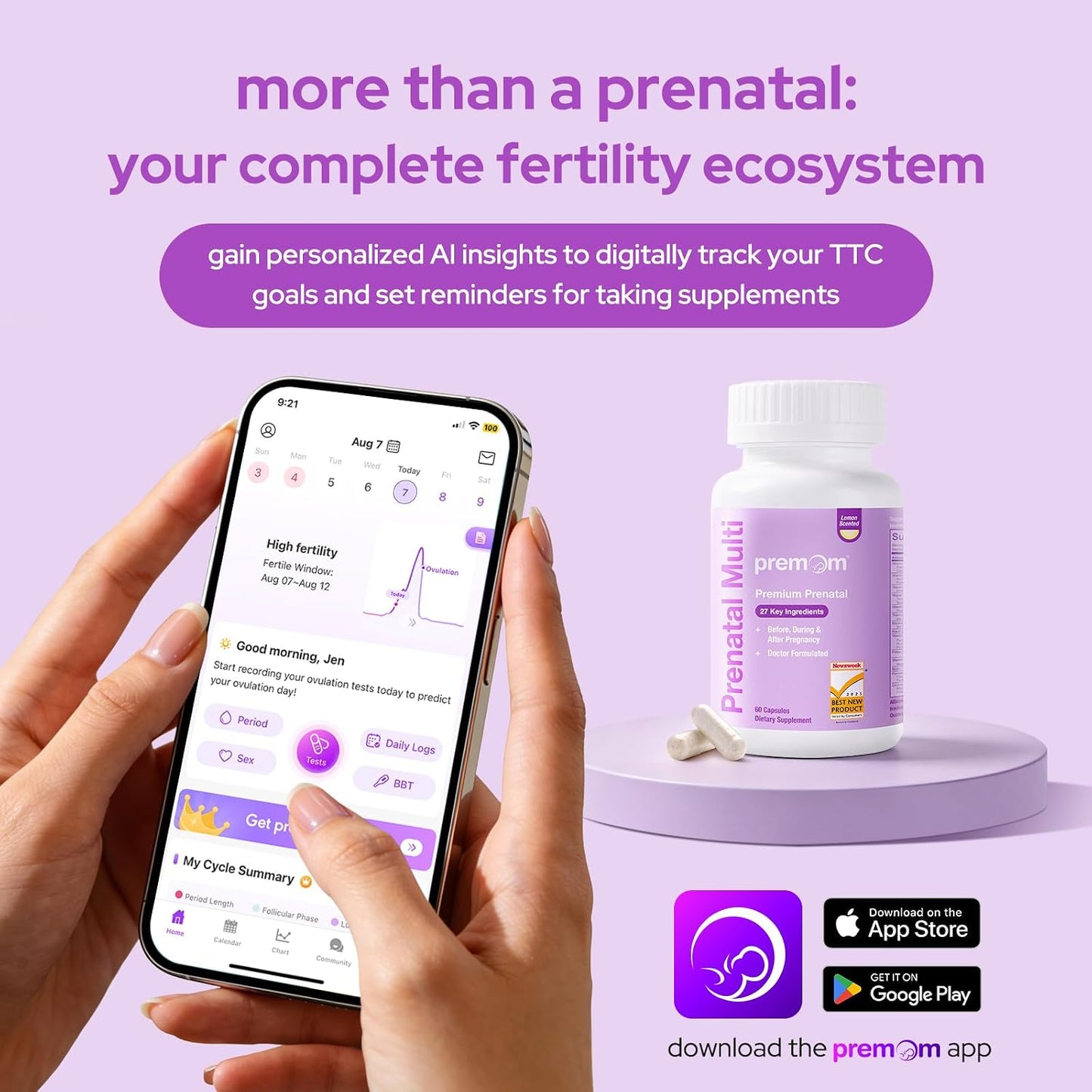 Premom Prenatal Vitamins for Women – 27-in-1 Multivitamin with 5-MTHF, Choline & Iron - görsel 9