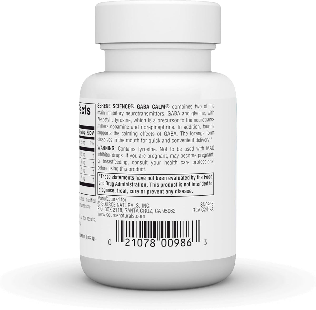 Source Naturals Serene Science GABA 125 mg Orange Flavoured Lozenges - 30 Count - görsel 3