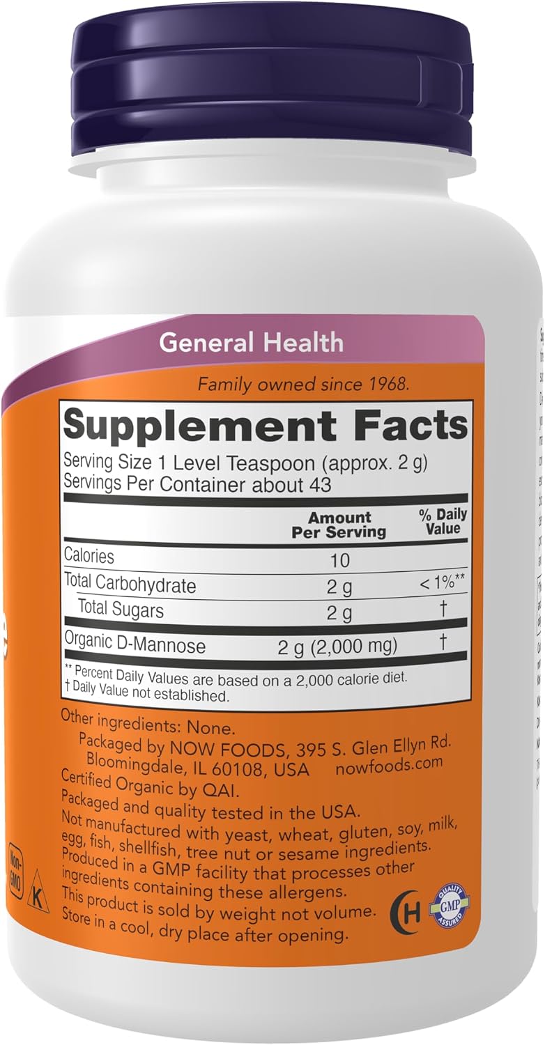NOW Foods D-Mannose Powder, 85 g – Urinary Tract Support - görsel 2