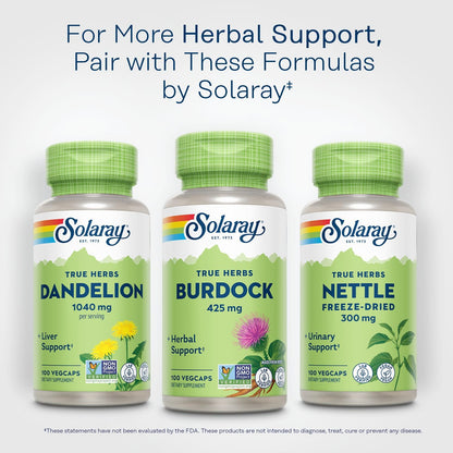 SOLARAY Burdock Root 425 mg - Non-GMO - 100 VegCaps
