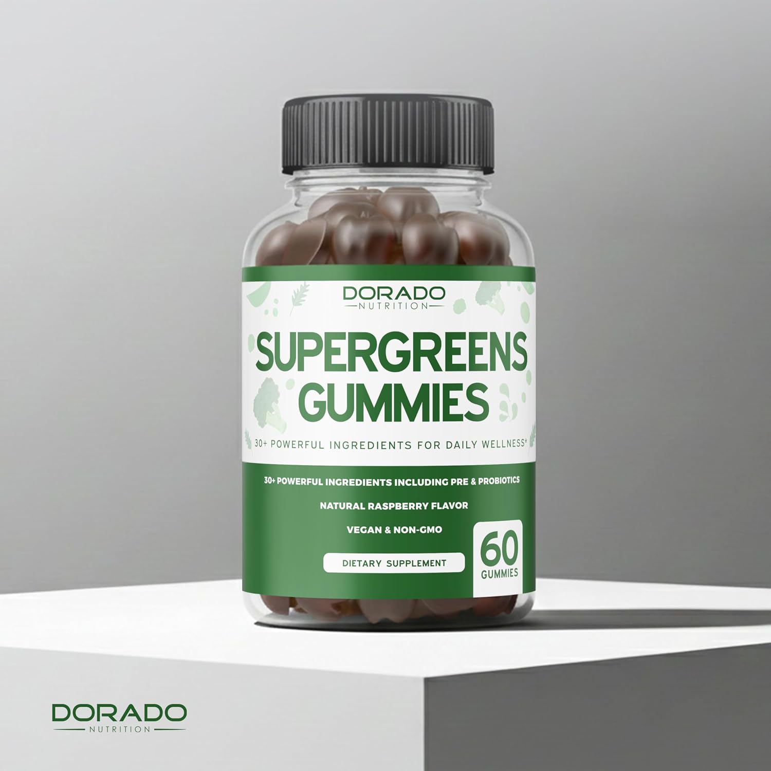 DORADO NUTRITION Supergreens Gummies (60 Count) - Daily Greens Supplement with Raspberry Flavour for Immunity Support - görsel 5