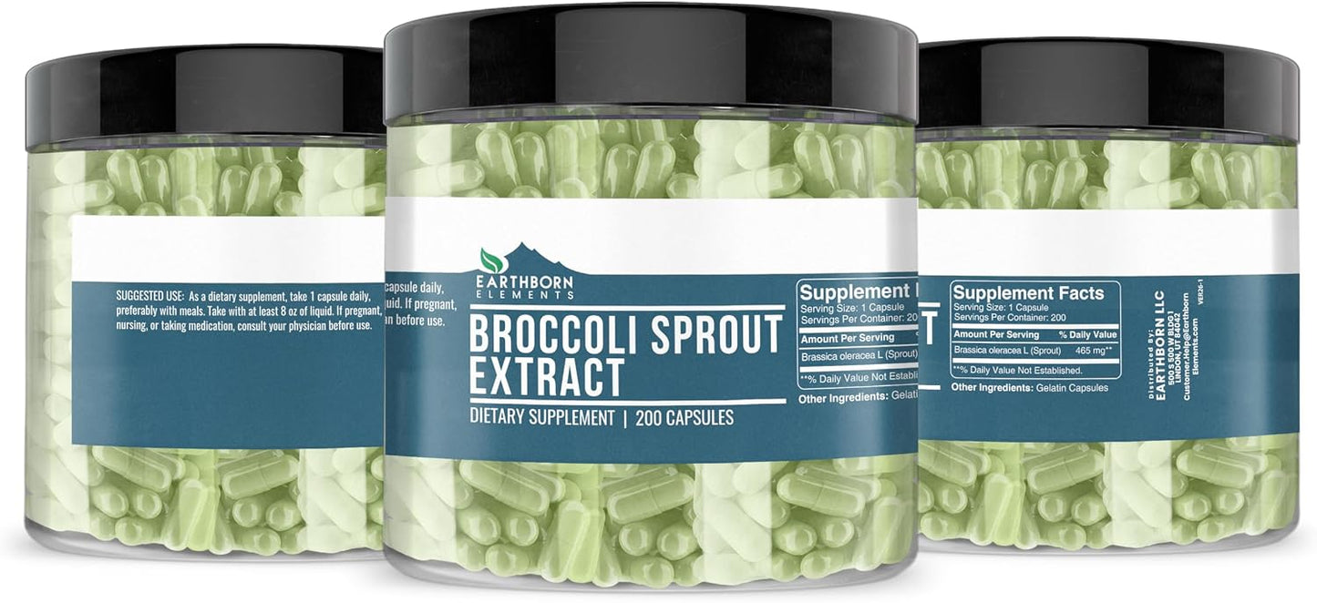 Earthborn Elements Broccoli Extract 200 Capsules, Pure and Undiluted, No Additives - görsel 4