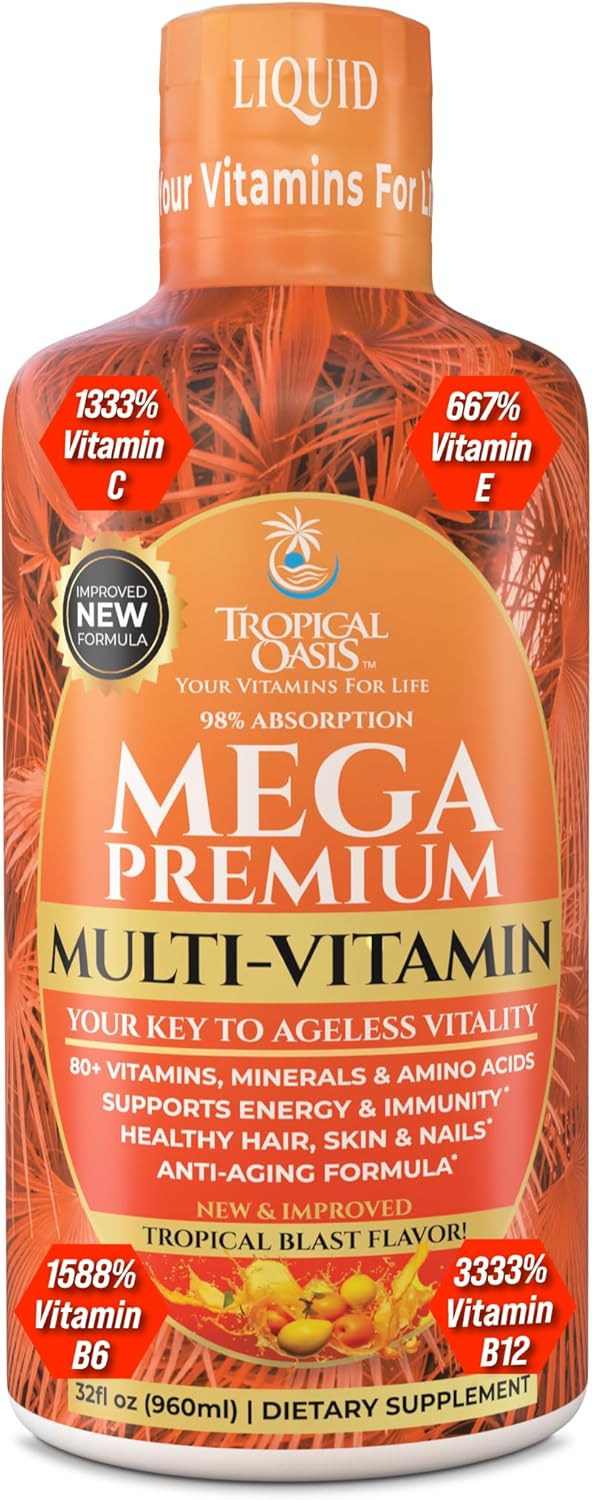 Mega Premium Liquid Multivitamin - Orange Flavour, 32 Servings - görsel 1