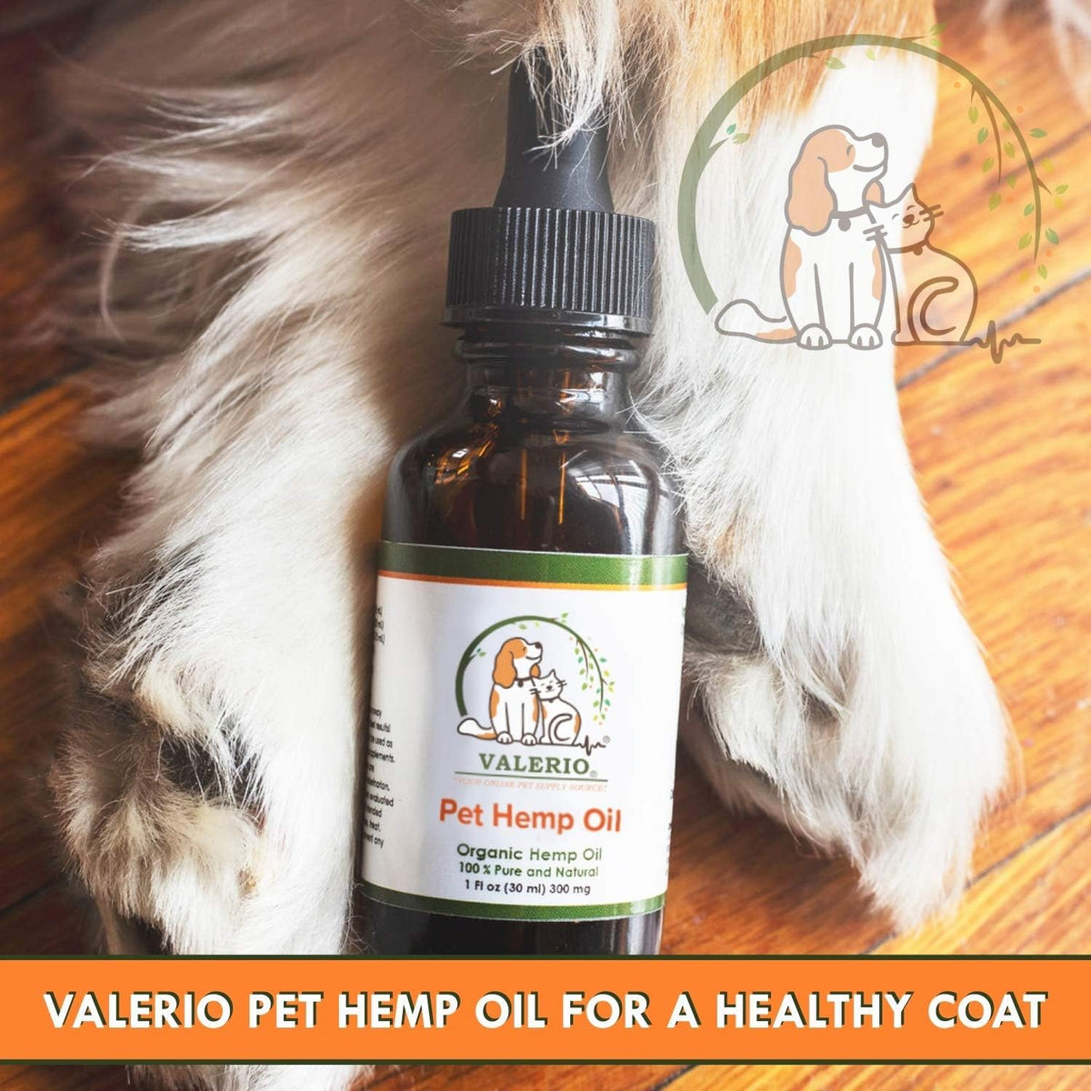 Valerio Pets Hemp Oil for Dogs and Cats - 1 Oz - Hemp Oil Drops with Omega Fatty Acids - Hip and Joint Support and Skin Health - görsel 5