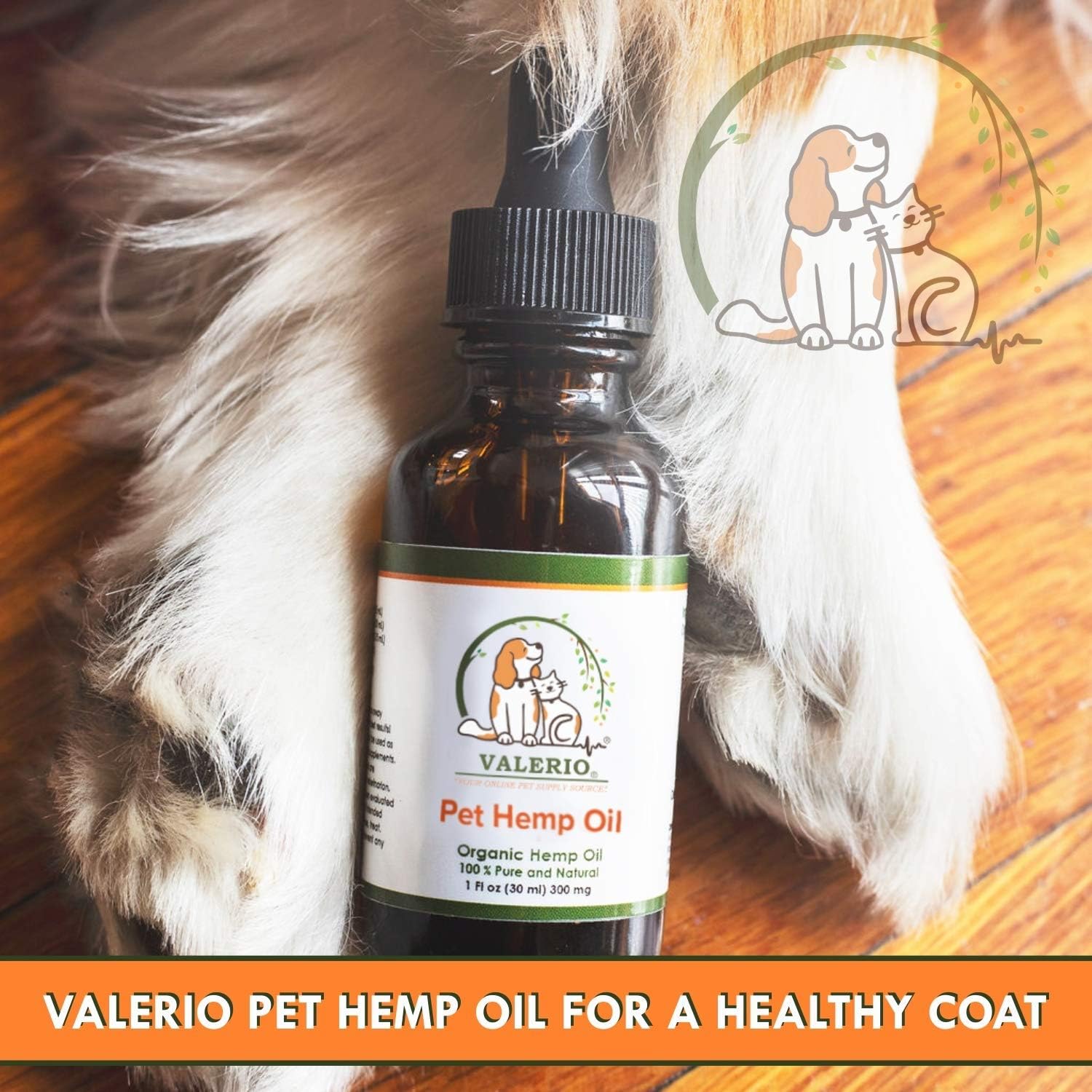 Valerio Pets Hemp Oil for Dogs and Cats - 1 Oz - Hemp Oil Drops with Omega Fatty Acids - Hip and Joint Support and Skin Health - görsel 5