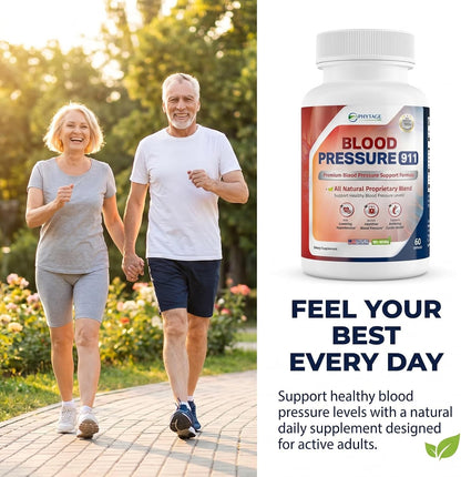 Phytage Labs Blood Pressure 911 – Advanced Blood Pressure Support Food Supplement – 60 Capsules