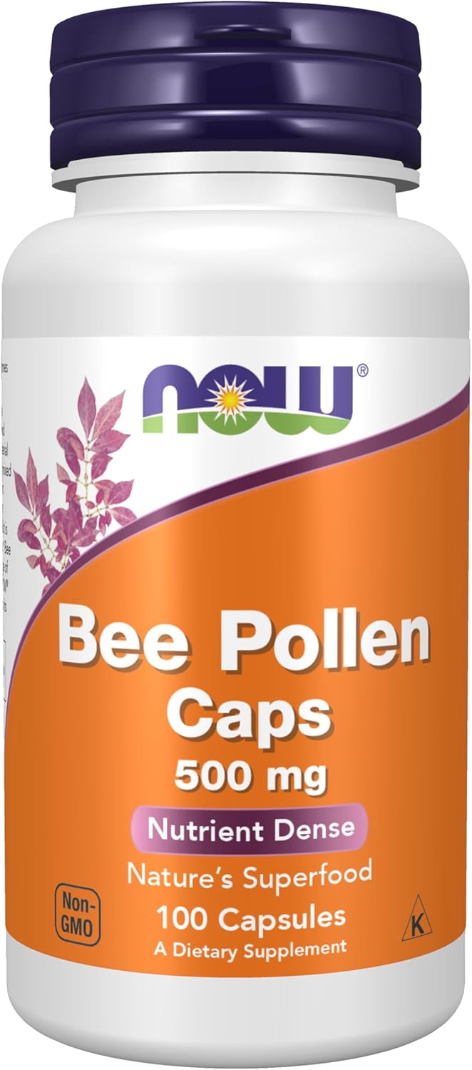 NOW Foods Crude Bee Pollen, 100 Capsules - 500 mg per Capsule - görsel 1