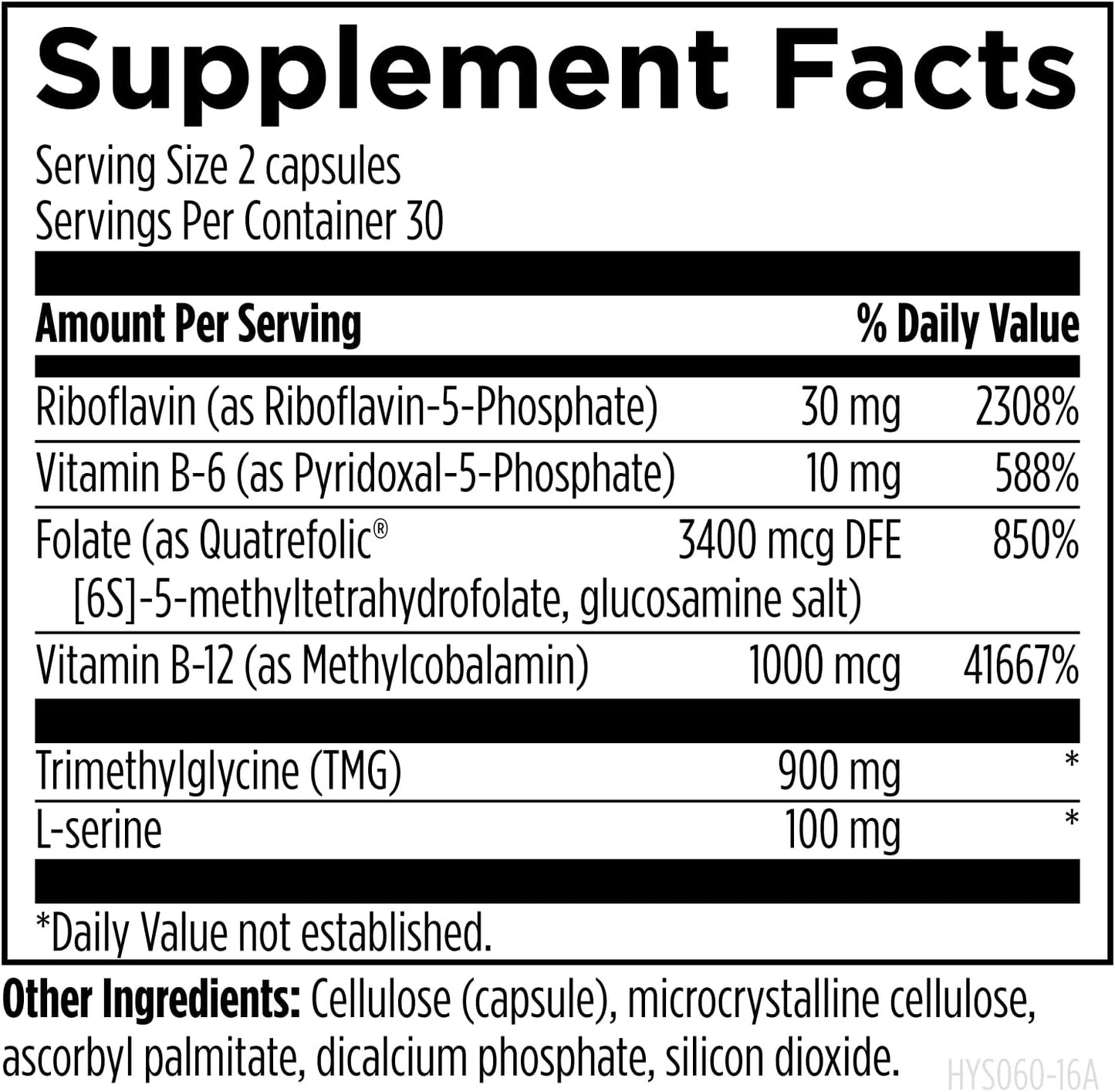 Designs for Health Homocysteine Supreme - Methylated B Vitamins with Riboflavin, B6, B12, Folate, L-Serine & TMG for Brain Support and Heart Health - Methylated Multivitamin (60 Capsules) - görsel 4