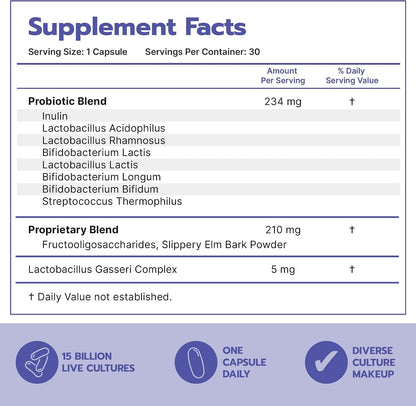 Bari Life Probiotic Supplement – Post-Op Bariatric Probiotics for Digestive Health, 30 Capsules, 15 Billion CFU