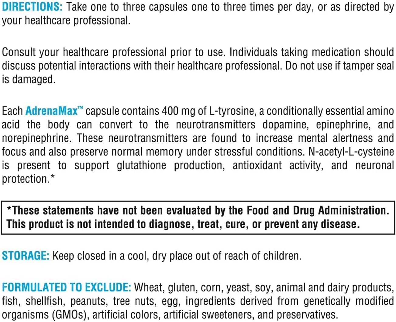 XYMOGEN AdrenaMax - L-Tyrosine & NAC Formula - Adrenal & Neurotransmitter Support - 120 Capsules - görsel 6