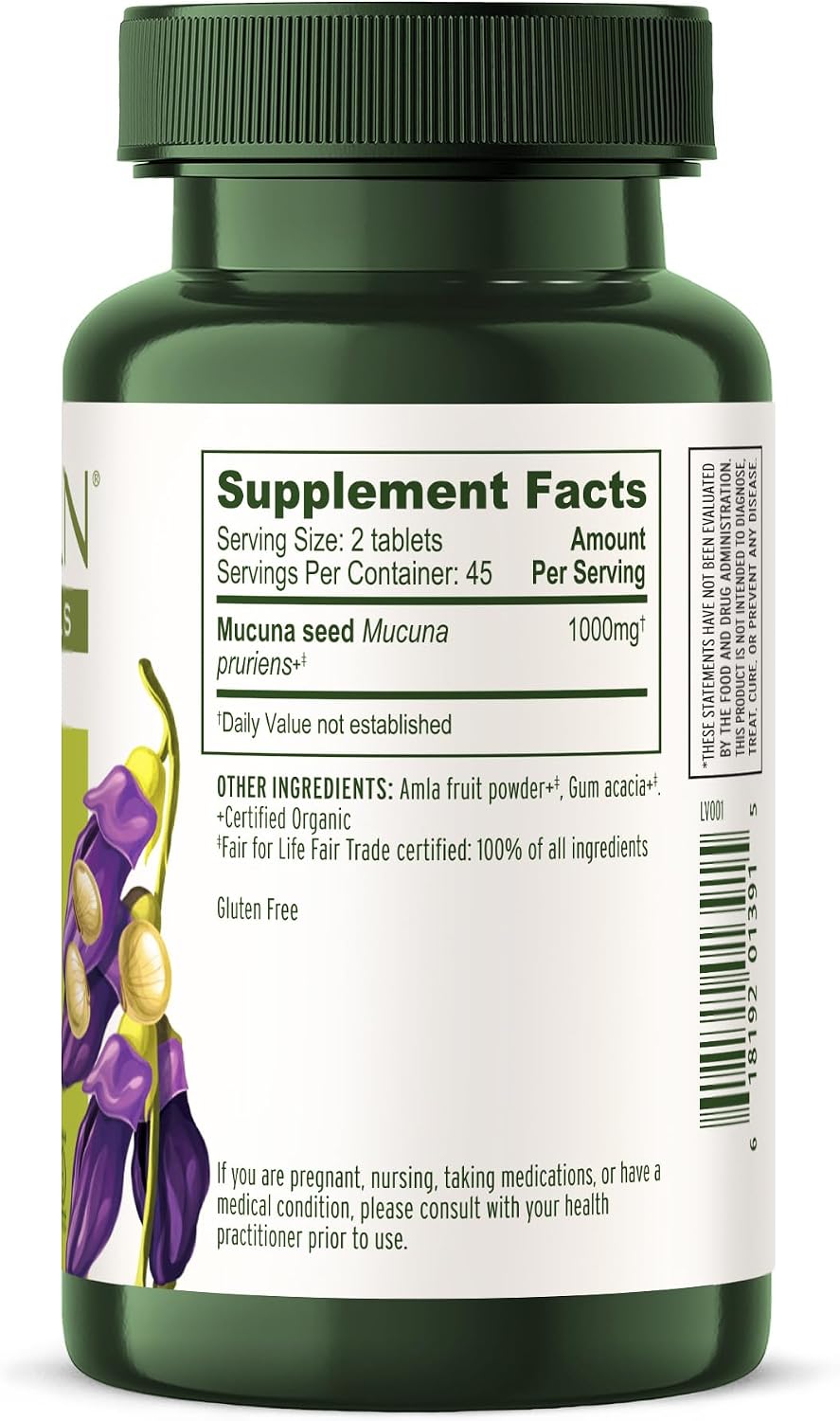 Banyan Botanicals Organic Mucuna Pruriens – Physical Vitality and Neuromuscular Support – 90 Tablets - görsel 3