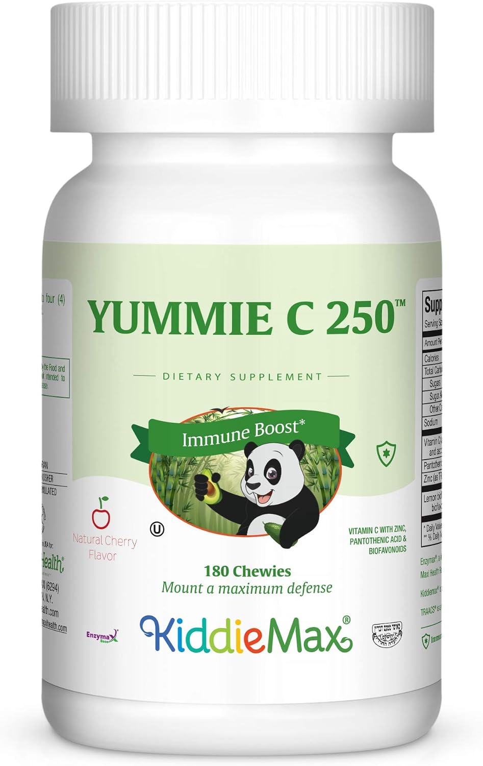 Maxi Health Chewable Vitamin C with Zinc – Cherry Flavour – 180 Chewable Tablets – Kosher - görsel 1
