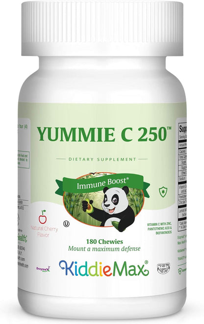 Maxi Health Chewable Vitamin C with Zinc – Cherry Flavour – 180 Chewable Tablets – Kosher