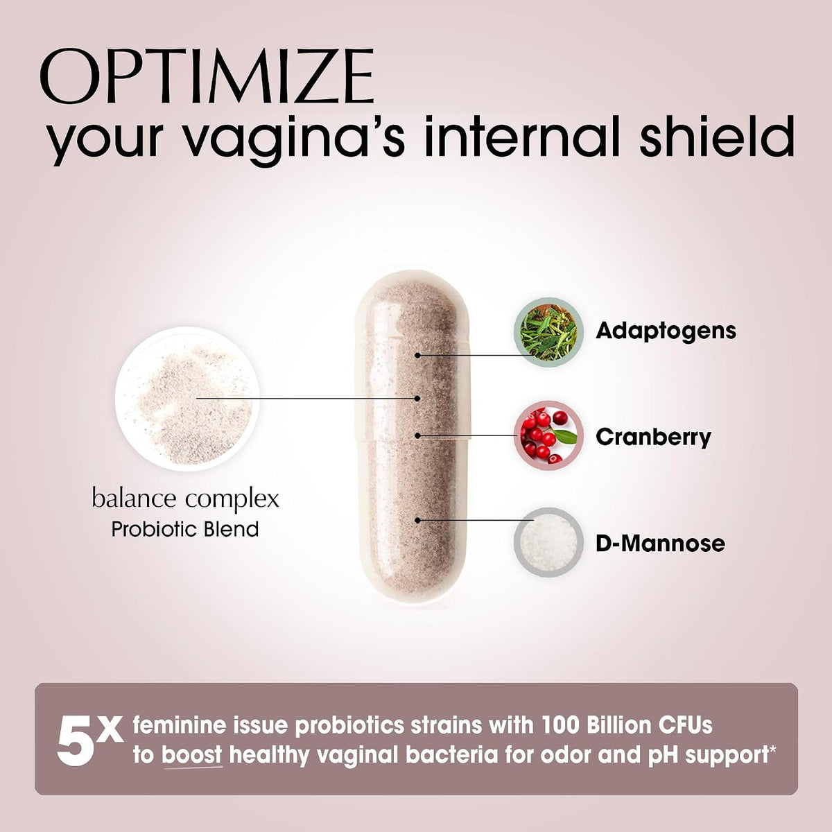 Balance Complex 17-in-1 Vaginal Health Probiotic with Cranberry & D-Mannose for Women – 60 Capsules - görsel 6
