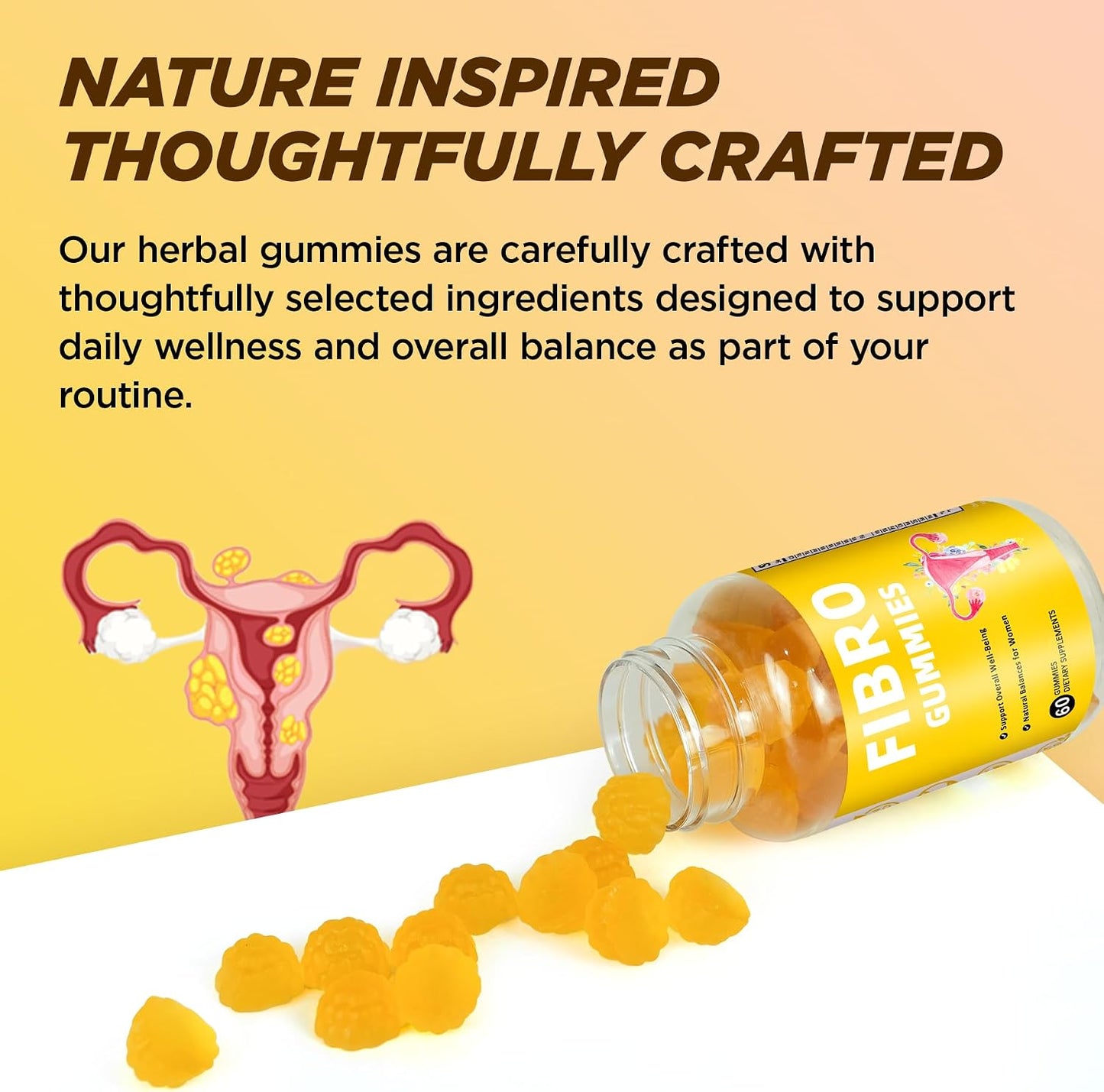 Aromlife Fibro Inositol Gummies - Natural Folate & Vitamins B6 & B12 - 60 Orange Flavour Women's Gummies for Daily Balance - görsel 7