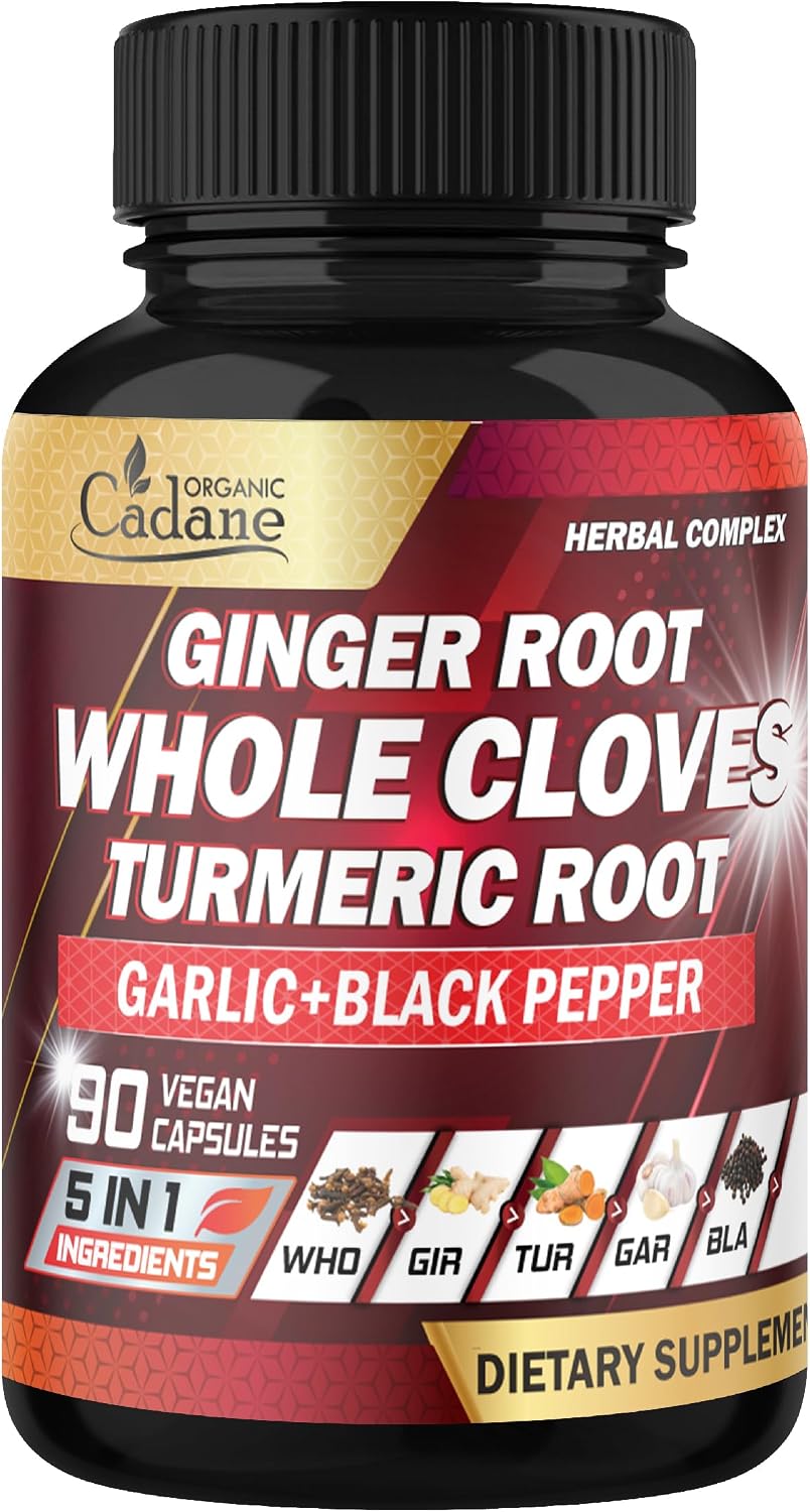 Cadane 5in1 Whole Cloves Herbal Blend – Digestive & Immune Support – Non-GMO, Vegan – 90 Capsules - görsel 1