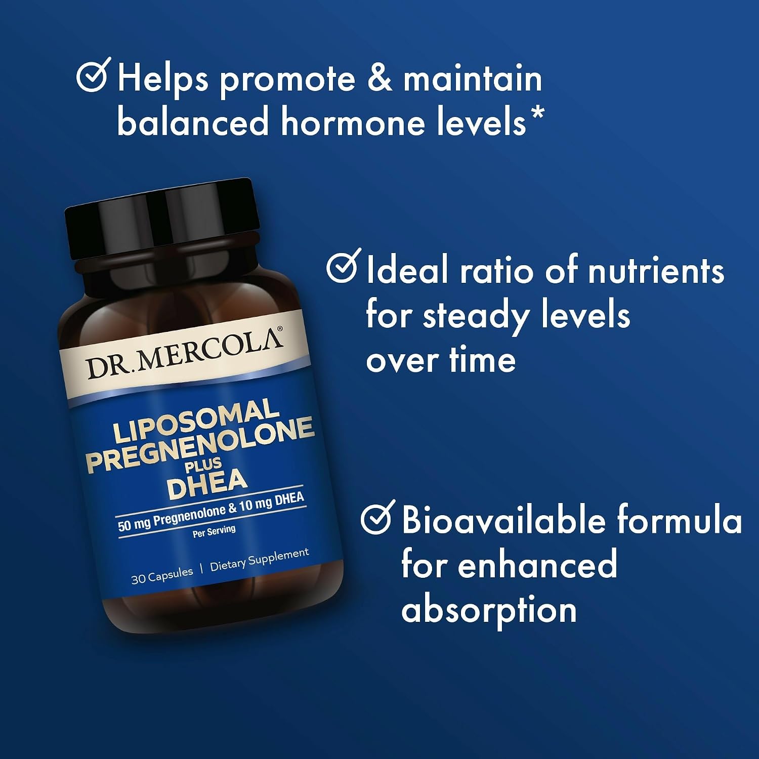 Dr. Mercola Liposomal Pregnenolone Plus DHEA, 30 Capsules (2 Pack) - görsel 3