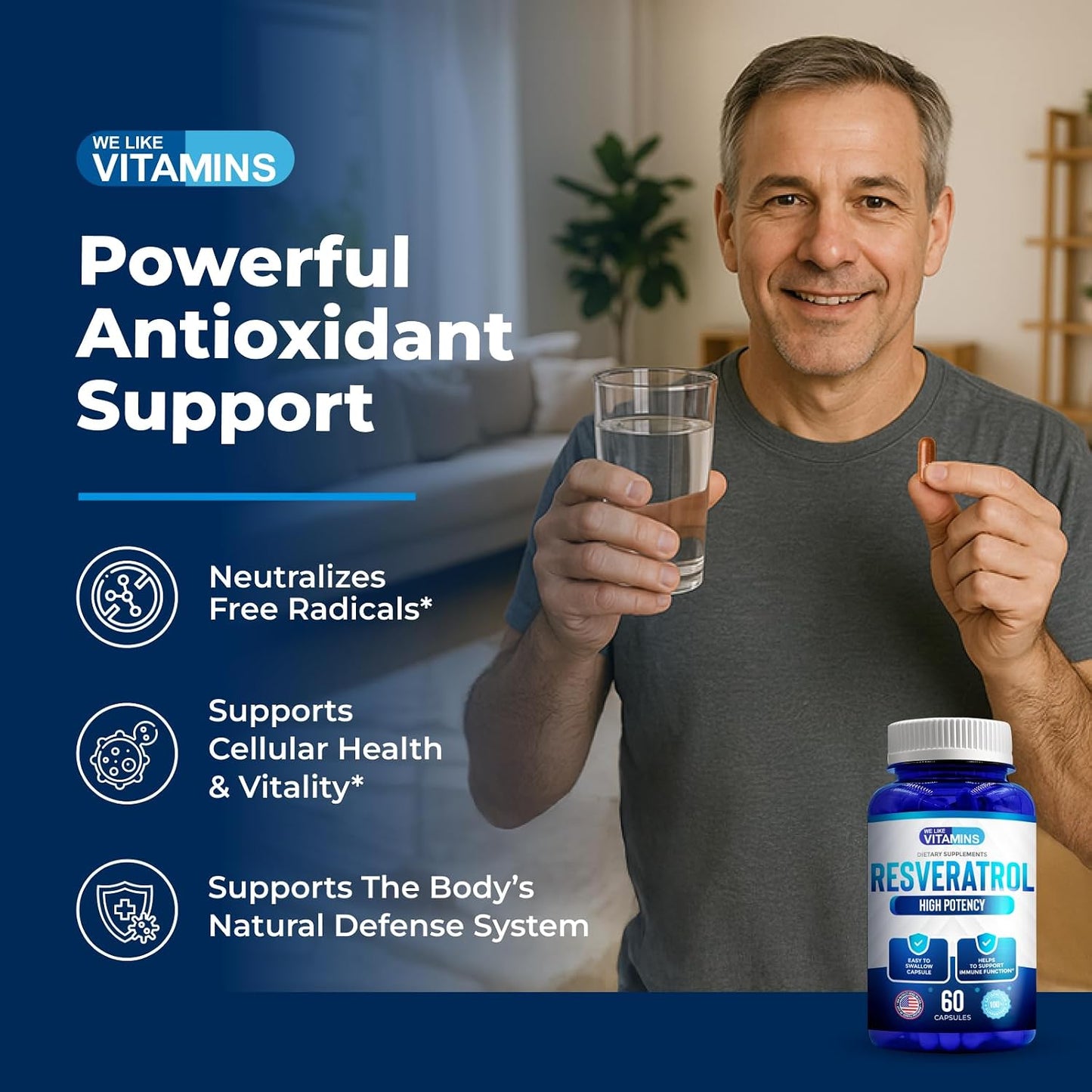 We Like Vitamins Resveratrol 1000mg - 180 Vegetarian Capsules - Antioxidant Supplement - görsel 4