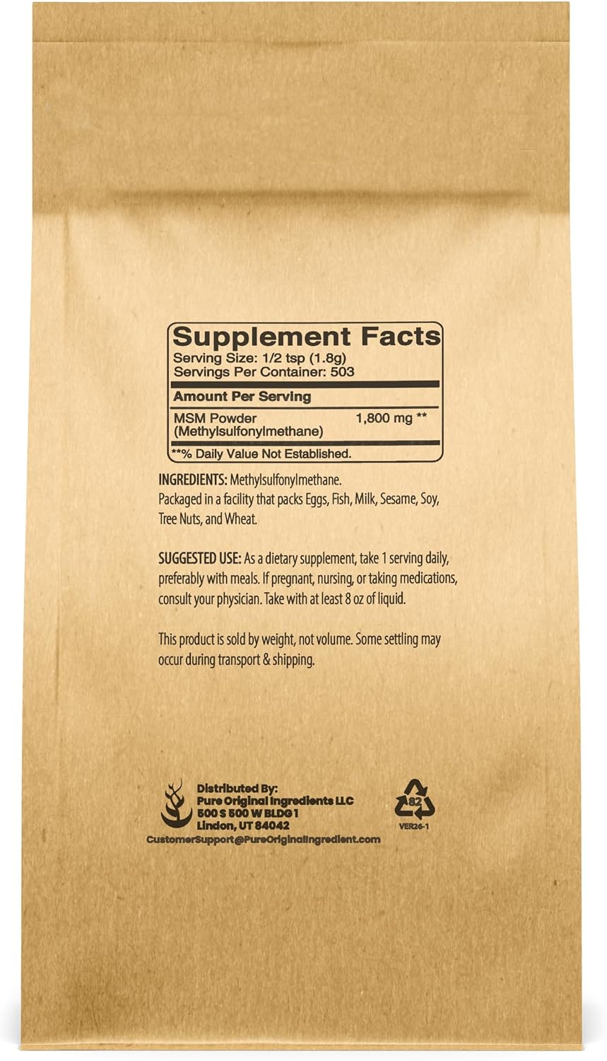 Methylsulfonylmethane MSM Powder (907g) - Always Pure, Natural Sulphur Dietary Supplement - görsel 2