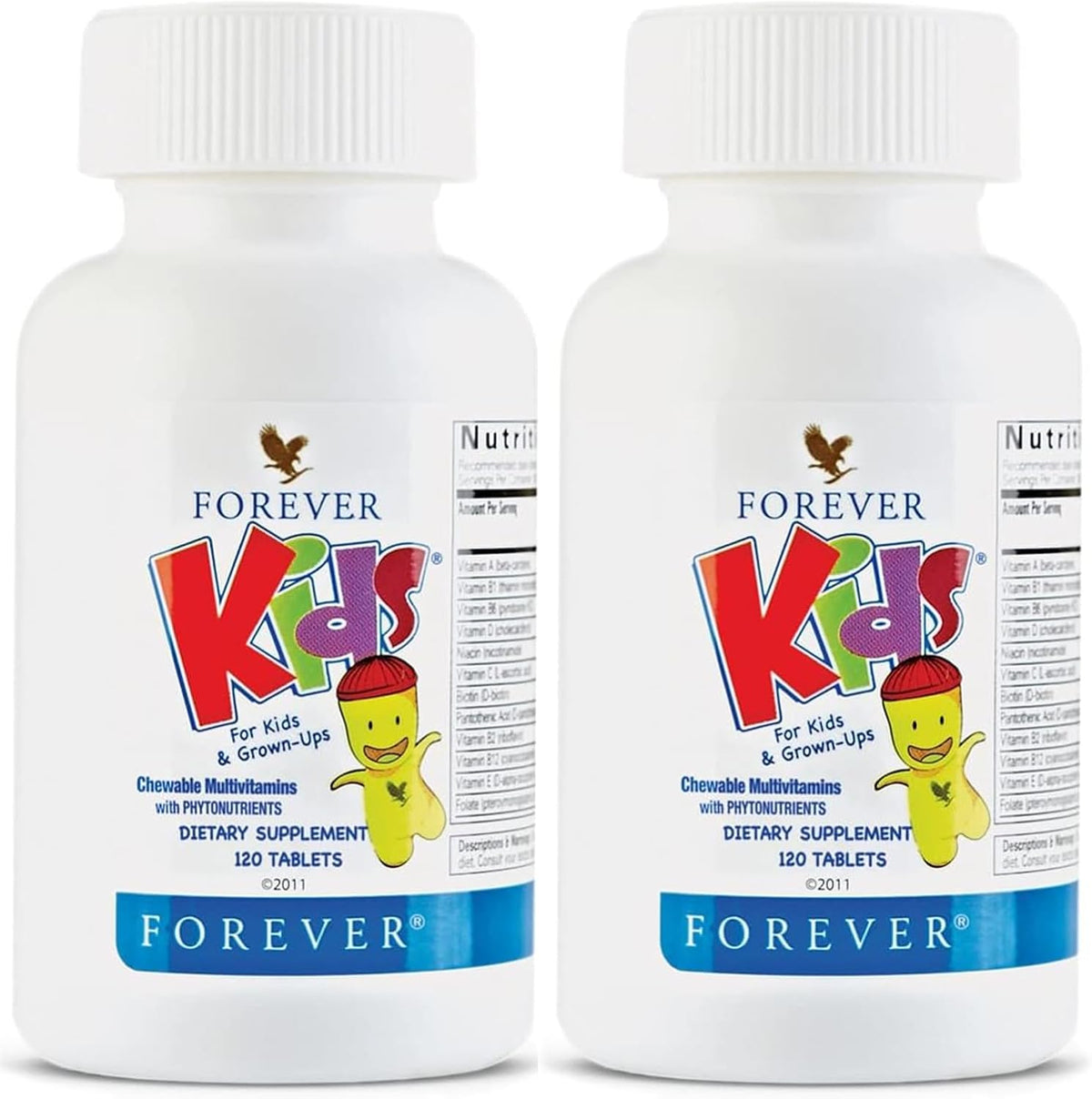 Forever Kids Chewable Multivitamin - Grape Flavour - 120 Tablets (Pack of 2) - görsel 1