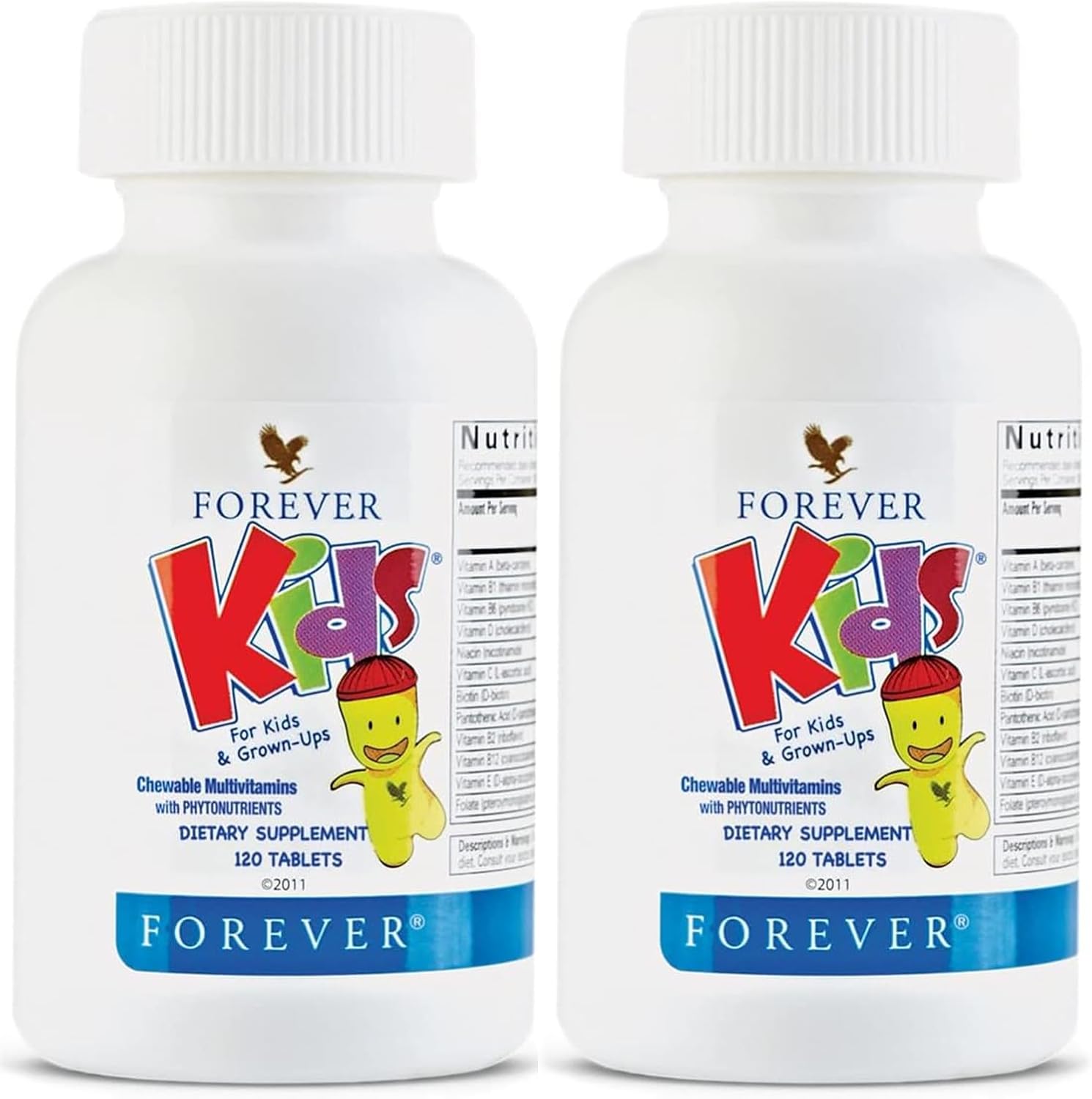 Forever Kids Chewable Multivitamin - Grape Flavour - 120 Tablets (Pack of 2) - görsel 1