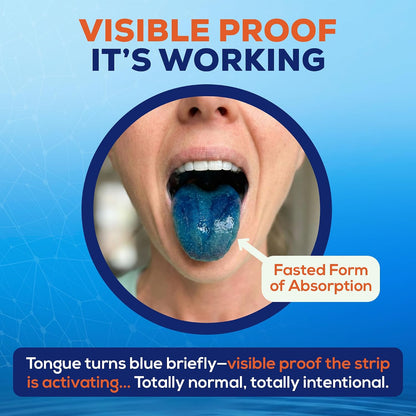 Methylene Blue Supplement for Mental Clarity and Memory – Pharmaceutical Grade Methylene Blue Strips – Fast-Acting Nootropic Brain Support – Mint Flavour, 15 Count (20mg per Strip)