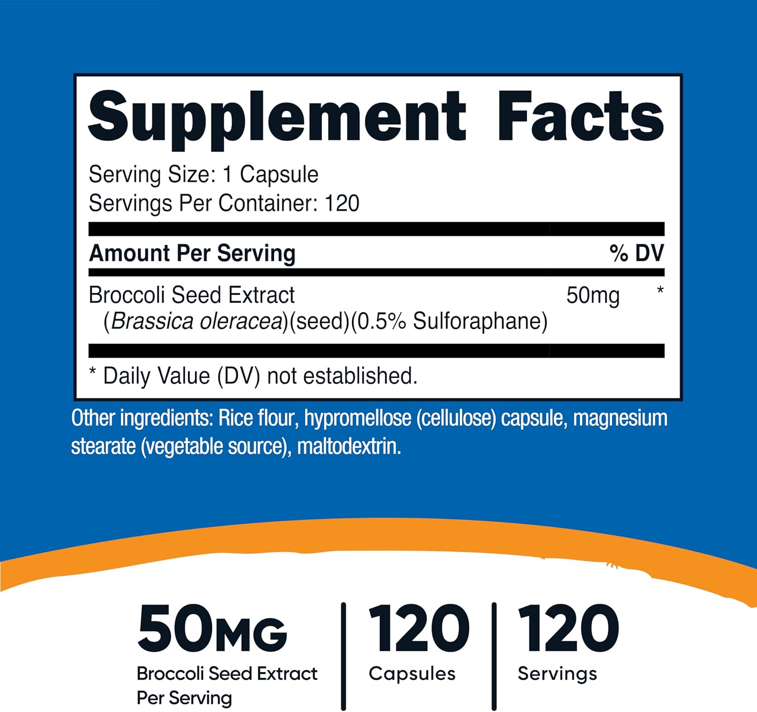 Nutricost Sulforaphane Glucosinolate (SGS) - 50 mg Broccoli Seed Extract, 120 Capsules - görsel 2