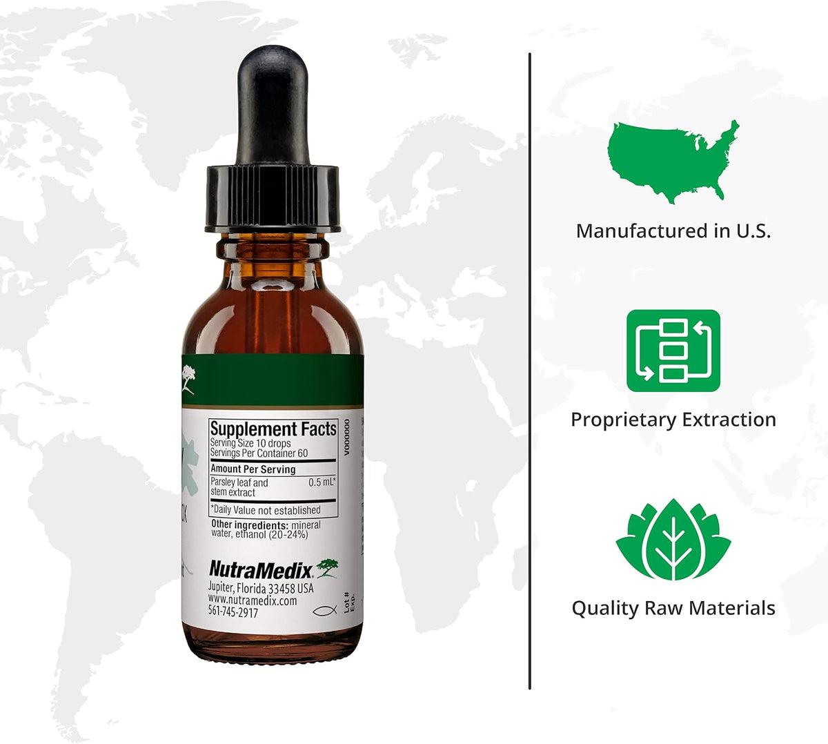 NutraMedix Parsley Herbal Supplement - Liquid Parsley Leaf and Stem Extract, 30 ml - görsel 2